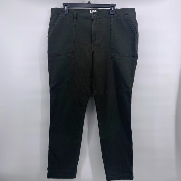 Lee Heritage Pants Women's Size 16M Olive Green Utility Cargo Casual - Picture 5 of 6